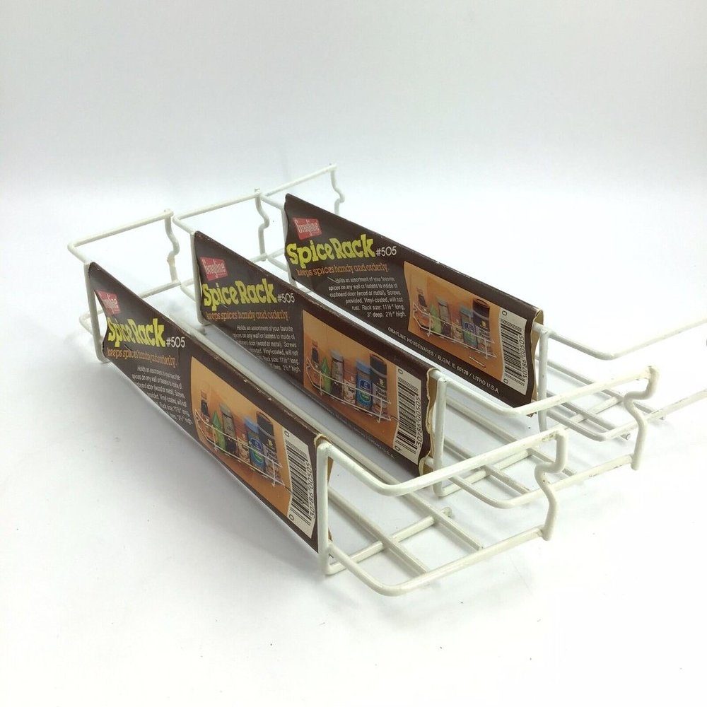 Grayline Set of 3 White Spice Racks #505